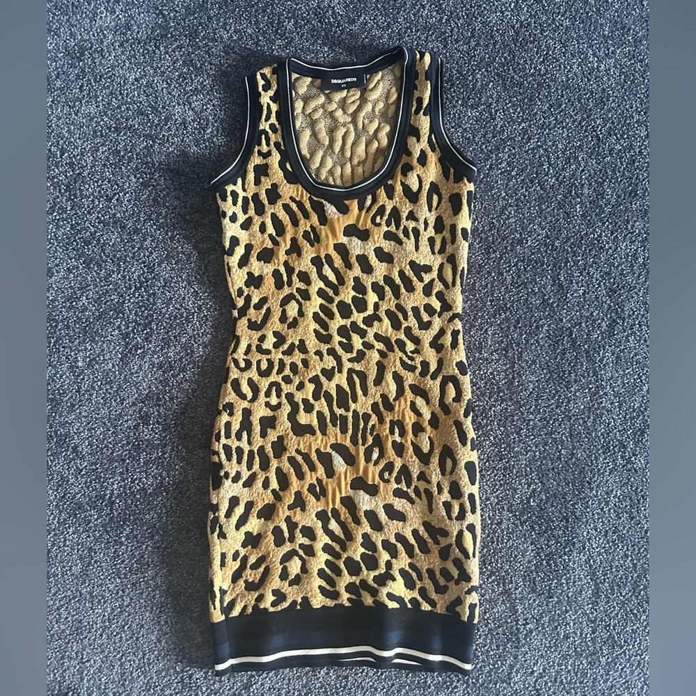 DSquared2 tight mini animal print dress , like new , size XS
